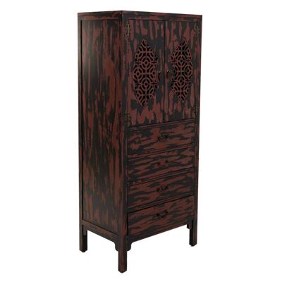 WOODEN WARDROBE 4 DRAWERS AND 2 DOORS 60x40x140h cm reference:20927