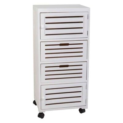 WHITE WOODEN WARDROBE 2 DRAWERS AND 2 DOORS 40x30x89h cm reference:16355
