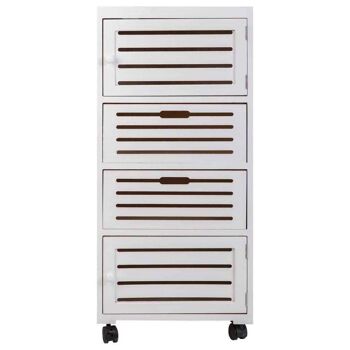 ARMOIRE EN BOIS BLANC 2 TIROIRS ET 2 PORTES 40x30x89h cm reference:16355 4