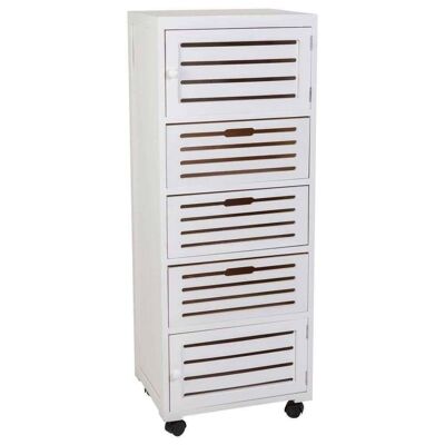 WHITE WOODEN WARDROBE 3 DRAWERS AND 2 DOORS 40x30x107h cm reference:16354