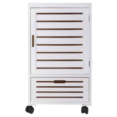 White lacquered wood wardrobe with 1 drawer and 1 door reference: 16353