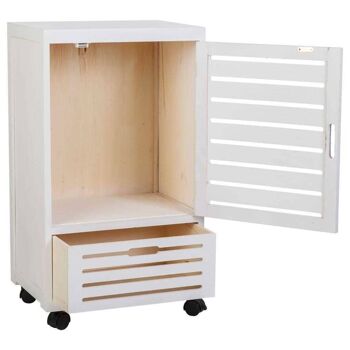Armoire en bois laqué blanc avec 1 tiroir et 1 porte référence : 16353 3