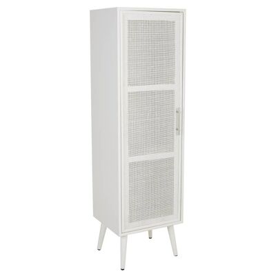 WOODEN WARDROBE AND WHITE GRID 40.5x37x139.5h cm reference:21477
