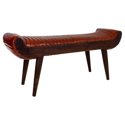 BANC EN CUIR 125x51x38h cm référence : 23216