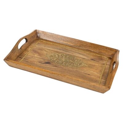 WOODEN TRAY HANDMADE FINISH 47x31x16h cm reference:18708