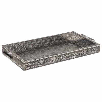 EMBOSSED METAL TRAY 33x18x3h cm reference: 23757