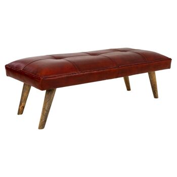 BANC EN CUIR MARRON 115x53x38h cm reference:23213 1