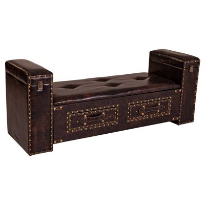 Faux leather bench with drawers reference: 22412