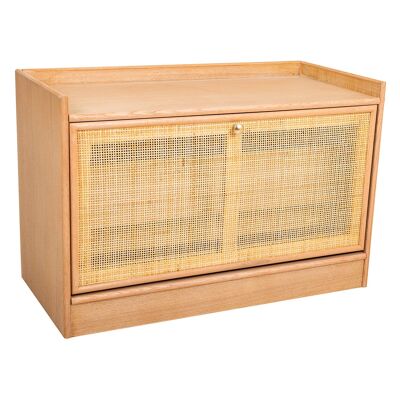 Wood and mesh shoe rack bench reference: 22689