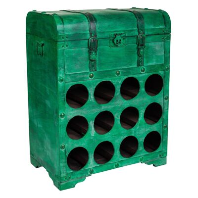 Wooden bottle rack trunk with chest and hole reference: 22141