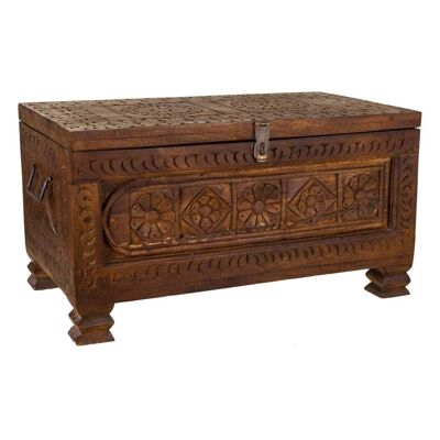 HANDMADE WOODEN TRUNK 65x37x33h cm reference: 21093