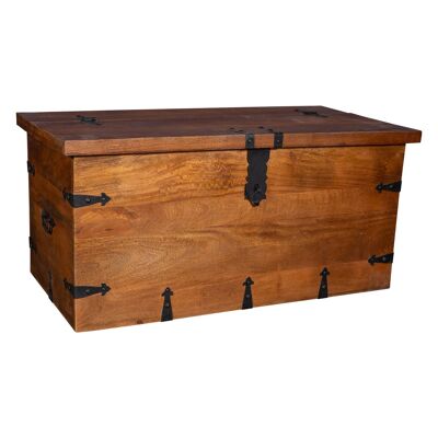 Wooden trunk handcrafted finish reference: 22620
