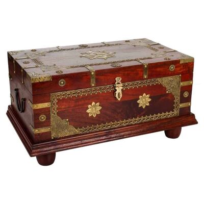 WOODEN TRUNK WITH HANDMADE FINISH 50x30x25h cm reference:18683