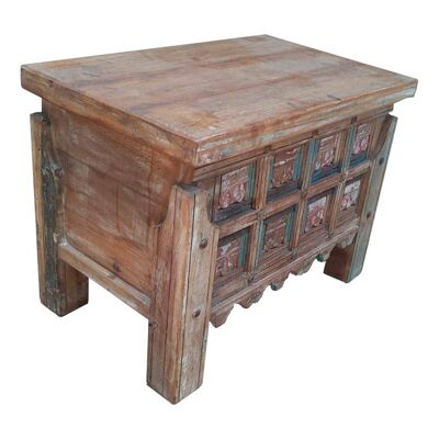 WOODEN TRUNK WITH BROWN HANDMADE FINISH 61x39x46 reference: 24837