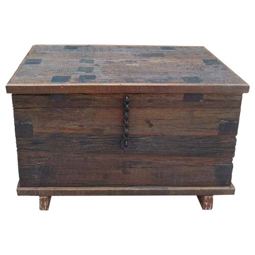 BAUL DE MADERA ARTESANAL MARRON 63x40x40h cm referencia:24848