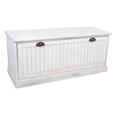 BAULE IN LEGNO LACCO BIANCO INVECCHIATO 104x40x45h cm referenza:18173