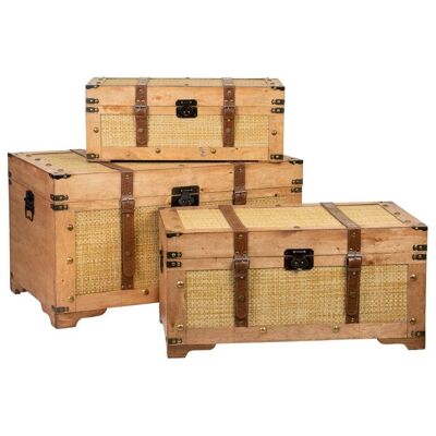 Wooden trunks and grid set 3 pieces reference: 19136