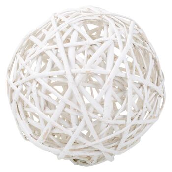 Boule de décoration en osier blanc référence : 18012 1