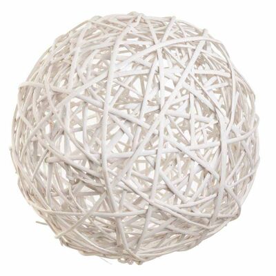 Boule de décoration en osier blanc référence : 18007