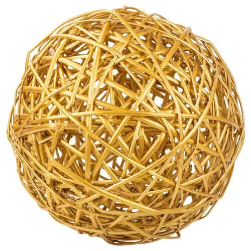 Bola decoracion de mimbre dorado referencia:18008