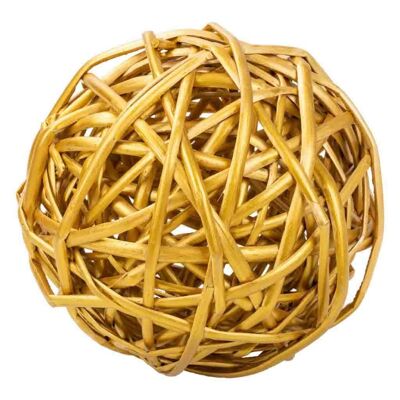 Golden wicker decoration ball reference: 18016