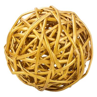 Bola decoracion de mimbre dorado referencia:18016