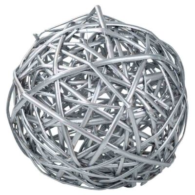 Silver wicker decoration ball reference: 18013