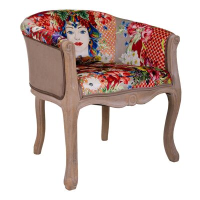 Upholstered wooden armchair reference: 23811