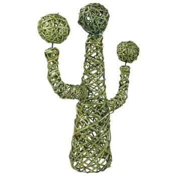 Décoration osier vert cactus référence : 18005