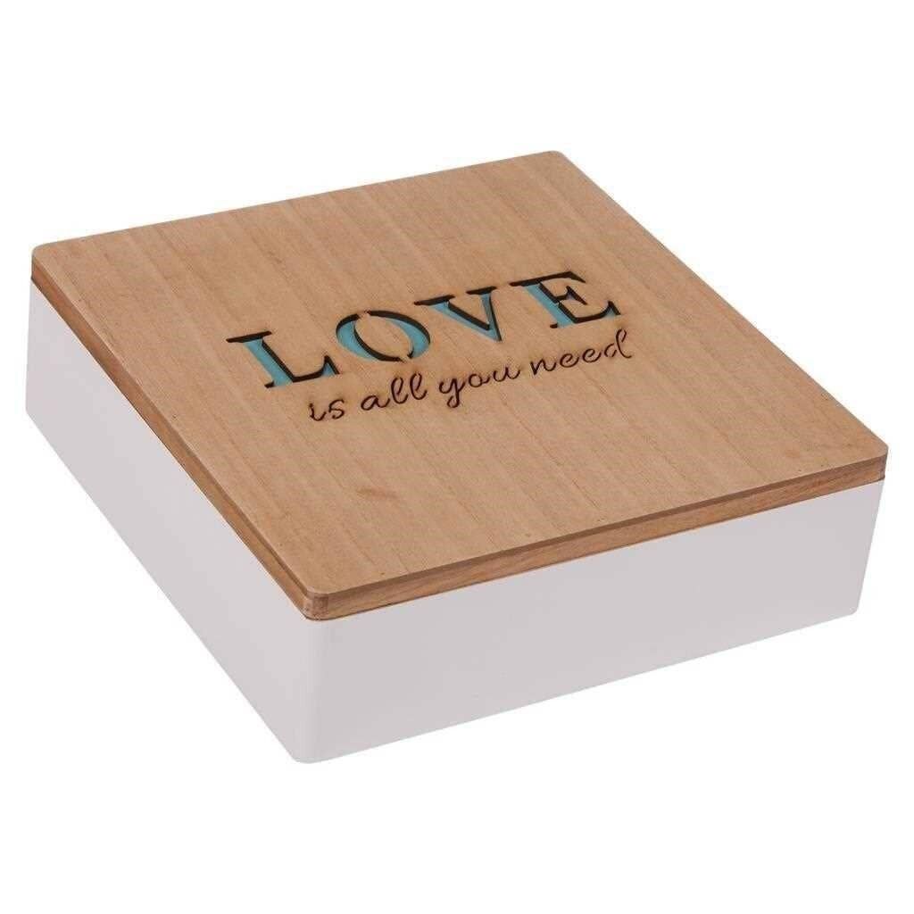 Buy wholesale White lacquered wooden box and natural lid reference