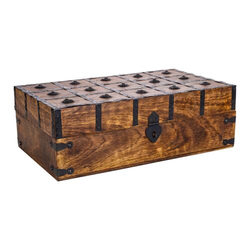 Caja de madera y metal acabado artesanal referencia:23067