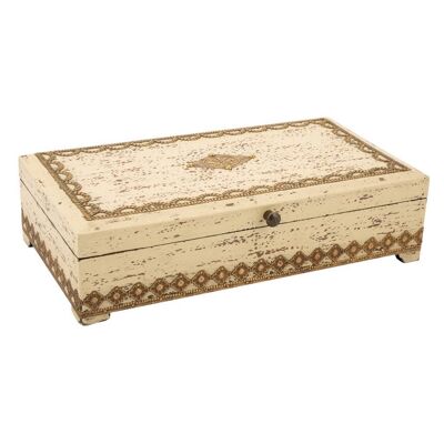 WOODEN JEWELRY BOX HANDMADE FINISH 33x18x9h cm reference:18698