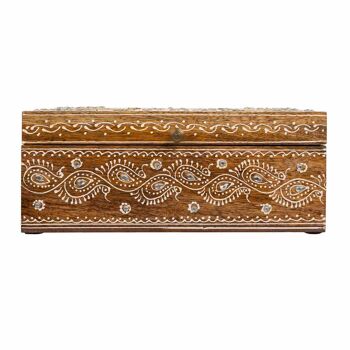 Boîte à bijoux artisanale en bois peint référence : 22183 3