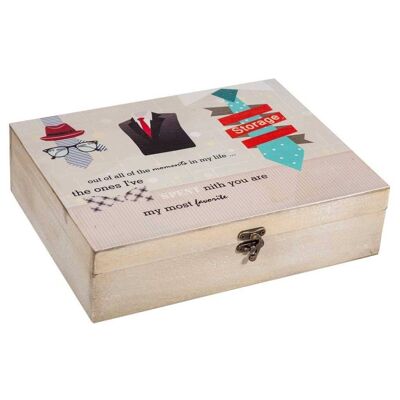 Boîte organiseur de cravates en bois référence : 14732