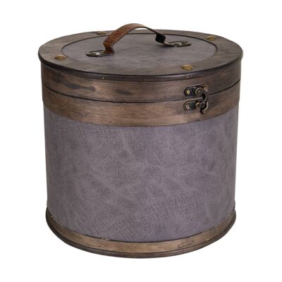 Round lined wooden box reference: 22133
