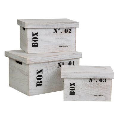Cajas madera set 3 piezas referencia:20176