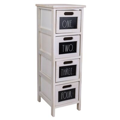 WOODEN CHEST OF DRAWERS 4 DRAWERS 26x32x81h cm reference: 22109