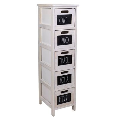 WOODEN CHEST OF DRAWERS 5 DRAWERS 26x32x98h cm reference: 22110