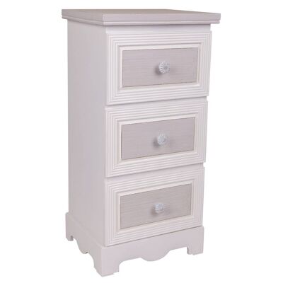 WOODEN CHEST OF DRAWERS WITH 3 WHITE DRAWERS 31x26x60 h cm reference:24405