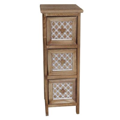WOODEN CHEST OF DRAWERS WITH 3 BROWN DRAWERS 22x26x61h cm reference:25147