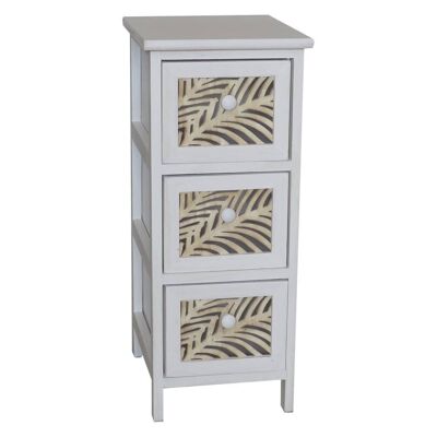 WHITE WOODEN CHEST OF DRAWERS 3 DRAWERS 26x32x63h cm reference:25160