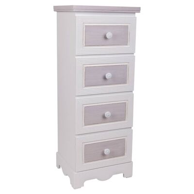 WOODEN CHEST OF DRAWERS WITH 4 WHITE DRAWERS 31x26x80 h cm reference:24404