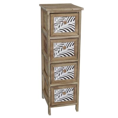 WOODEN CHEST OF DRAWERS WITH 4 BROWN DRAWERS 26x32x81h cm reference: 25157