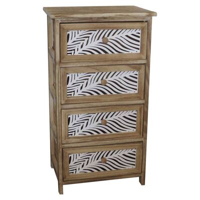 WOODEN CHEST OF DRAWERS WITH 4 BROWN DRAWERS 40x29x73h cm reference: 25155