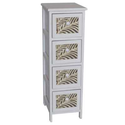 WOODEN CHEST OF 4 DRAWERS WHITE 26x32x81h cm reference:25161