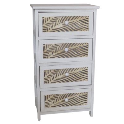 WOODEN CHEST OF 4 DRAWERS WHITE 40x29x73h cm reference:25159