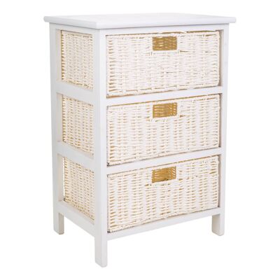 Wood and synthetic fiber chest of drawers 3 drawers reference: 22096