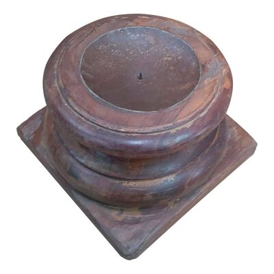 BROWN WOODEN CANDLESTICK 26x26x23hcm reference: 25109