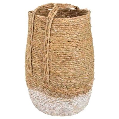 Handmade woven natural fiber basket reference: 18465