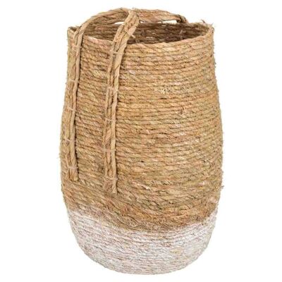 Handmade woven natural fiber basket reference: 18467
